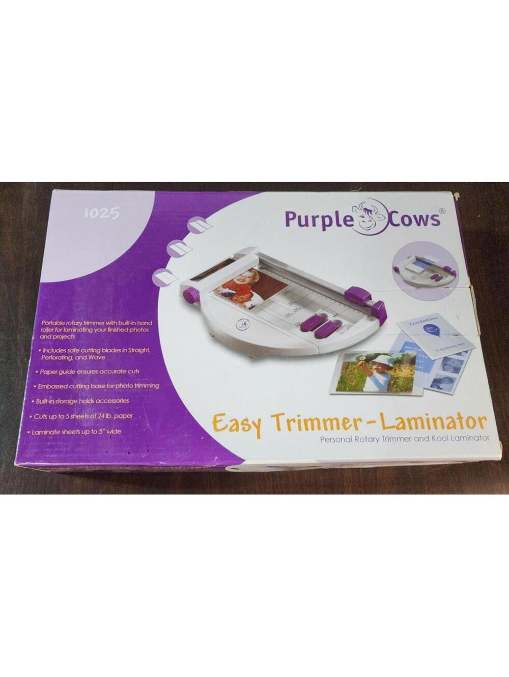 Purple Cows Easy Trimmer – Personal Rotary Paper Cutter –New in Box Scrapbooking